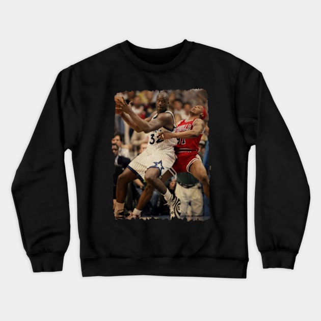 Shaquille O'Neal vs Dennis Rodman, NBA Finals Vintage Crewneck Sweatshirt by CAH BLUSUKAN